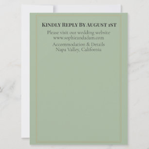 Sage Green Gold Foil Art Deco Double Arch Wedding Invitation