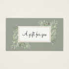 Sage Green Gold Greenery Business Gift Certificate