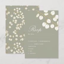 Sage Green Gold Leaves Greenery Wedding