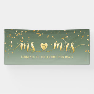 Sage Green Gold Ms to Mrs Bridal Shower Banner