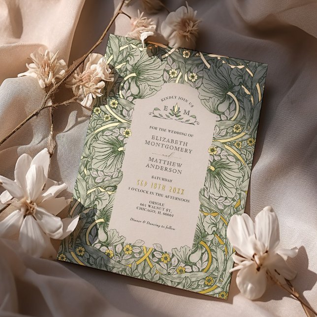 Sage Green Gold Vintage Pimpernel William Morris (Creator Uploaded)