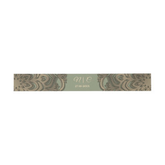 Sage Green Gold Wedding Belly Band Elegant Luxury Invitation Belly Band