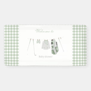 Sage green golf baby shower  banner
