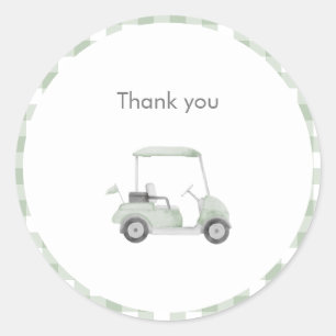 Sage green golf baby shower  classic round sticker