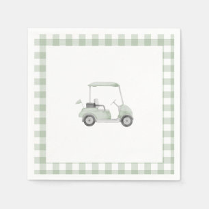 Sage green golf baby shower napkin