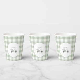 Sage green golf baby shower paper cups