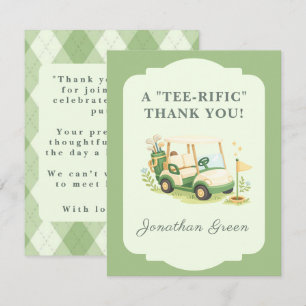 Sage Green Golf Baby Shower Thank You Card
