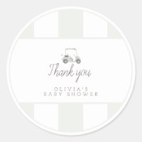 Sage green golf cart gift sticker