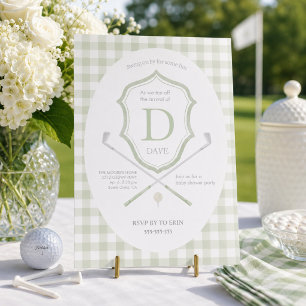 Sage green Golf club baby shower Invitation