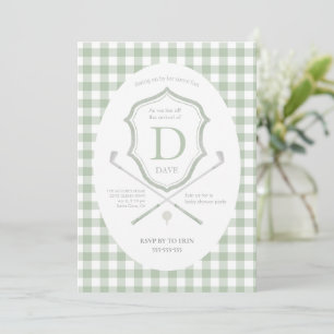Sage green Golf club baby shower Invitation
