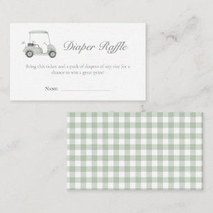 Sage green golf Diaper raffle card