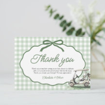 Sage Green Golf New to the Club Thank you card