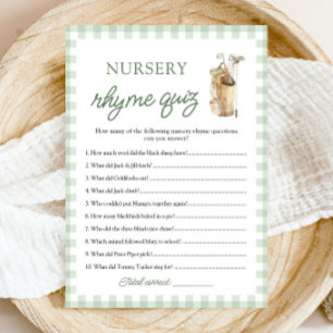Sage Green Golf Nursery Rhyme Quiz Baby Shower Invitation