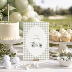 Sage green golf thank you card  