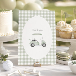 Sage green golf thank you card  