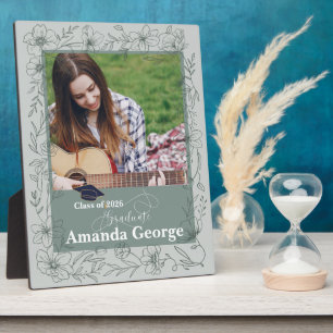 Sage Green Graduation Photo Keepsake Class of 2026 Plaque