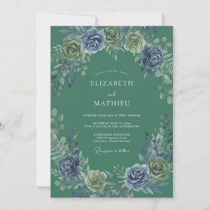 Sage Green Grand Winter Wedding Invitation