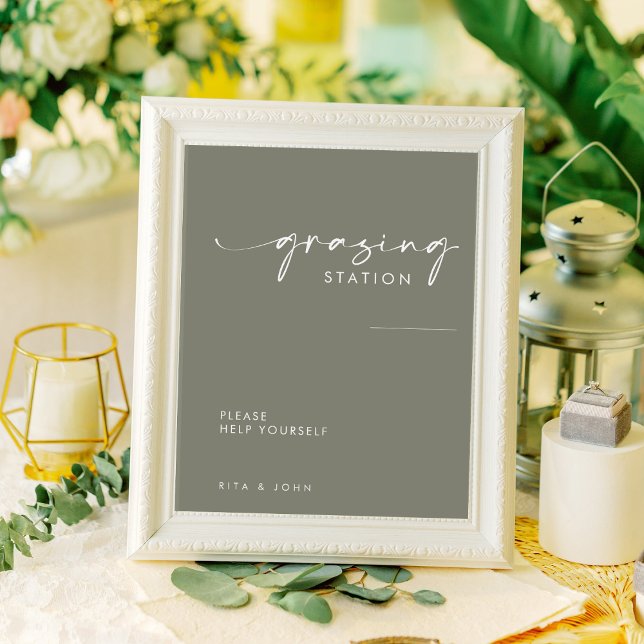 Sage Green Grazing Station Table Wedding Sign (Creator Uploaded)