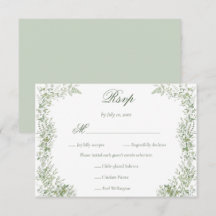 Sage Green Greenery Botanical Regency Wedding Meal