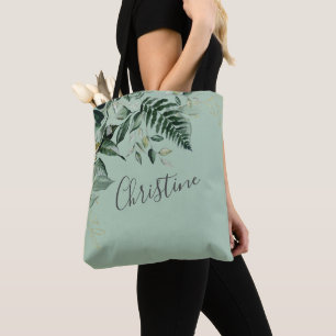 Sage Green Greenery foliage maid of honour gift Tote Bag