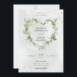 Sage Green Greenery White Floral Wreath Wedding Invitation<br><div class="desc">Sage Green Greenery White Floral Wreath Wedding Invitation. This watercolor floral wedding invitation features greenery and white florals with a sage green watercolor texture creating classic, elegant look. It is perfect for mountain, rustic, winter, backyard, barn, sage green, summer, spring, green & white, botanical themed wedding. You can edit/personalise whole...</div>