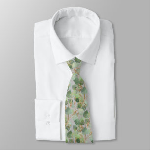 SAGE GREEN GREY BOTANICAL MENS TIE