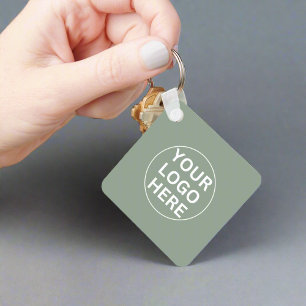 Sage Green Grey Logo l Promotional l Business  Key Ring