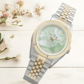 Sage Green Groom Classic | Personalised Wedding Watch