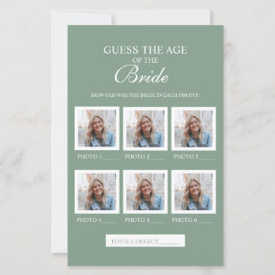 Sage Green Guess The Age Of The Bride Paper Sheet