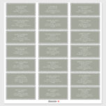 Sage Green Guest Address Sticker<br><div class="desc">This Sage Green guest address sticker is perfect for your simple,  elegant boho wedding. Designed on sage green background,  it is sure to complement your minimal fall wedding dream! You can also look to other items in this collection to truly bring your whole wedding together!</div>