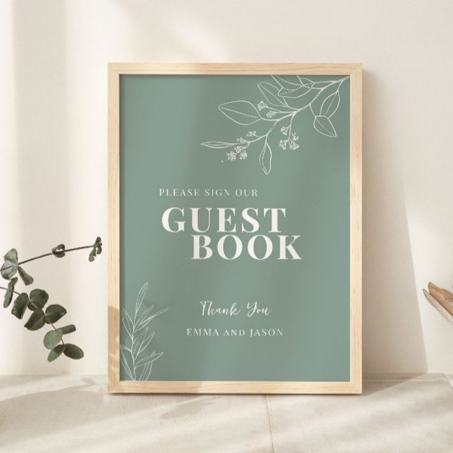 Sage Green Guest Book Wedding Sign  (Creator Uploaded)