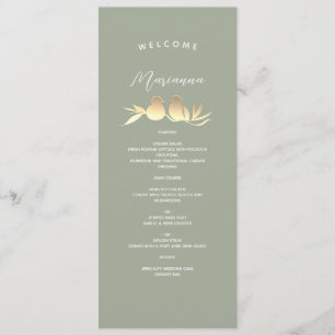 Sage Green Guest Name Wedding Menu