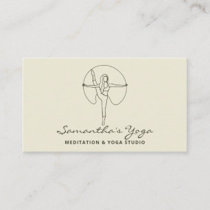 Sage Green Gym Yoga Pilates Meditation Instructor Business Card
