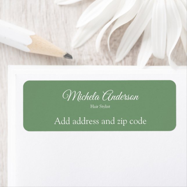 Sage green hair stylist add address zip code (Insitu)