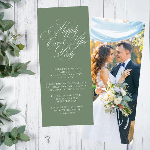 Sage Green Happily Ever After Reception Invitation