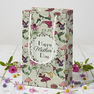 Sage Green Happy Mother’s Day Hummingbird Small Gift Bag