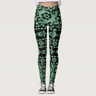 Sage Green Hawaii Sea Turtles Leggings