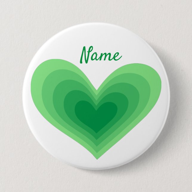 Sage Green Heart Thunder_Cove 7.5 Cm Round Badge (Front)