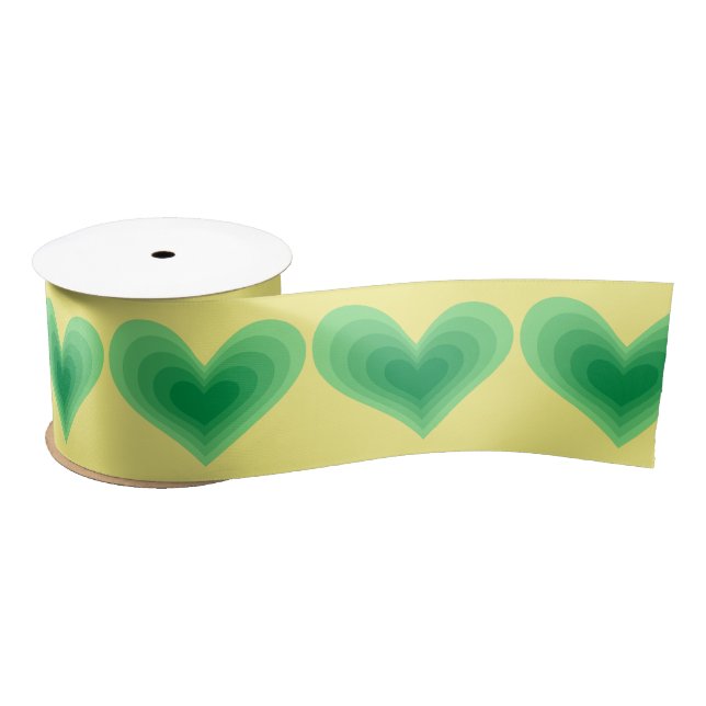 Sage Green Heart Thunder_Cove  Satin Ribbon (Spool)