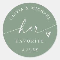 Sage Green Her Favorite Script Wedding Treat Bag