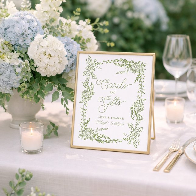 Sage Green Hydrangea Cards and Gifts Sign (Creator Uploaded)