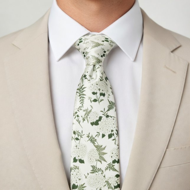 Sage Green Hydrangea & Fern Tie (Creator Uploaded)