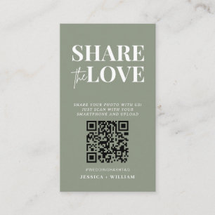 Sage Green I Spy Wedding    Share The Love QR Code Enclosure Card