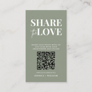 Sage Green I Spy Wedding  | Share The Love QR Code Enclosure Card