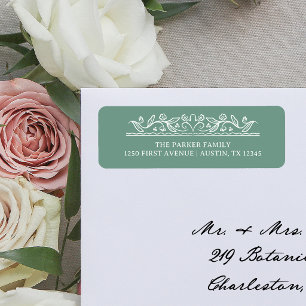 Sage Green Illustrated Botanical Return Address
