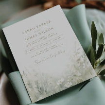 Sage green invitations wedding watercolor script