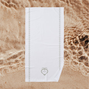 Sage Green Irish Celtic Swan Love Knot Family Name Beach Towel