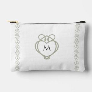 Sage Green Irish Celtic Swan Love Knot Monogram Accessory Pouch