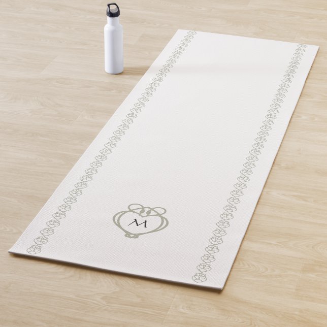 Sage Green Irish Celtic Swan Love Knot Monogram Yoga Mat (In Situ)