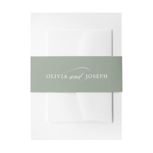 Sage Green Italian Elegance Wedding Invitation Belly Band